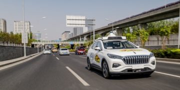 Baidu Apollo autonomous driving car on open roads in Beijing