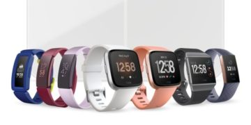 Render of 2019 Q1 Fitbit product family, with Aria 2