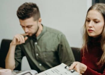 Photo by cottonbro: https://www.pexels.com/photo/man-and-woman-sitting-beside-table-3205567/